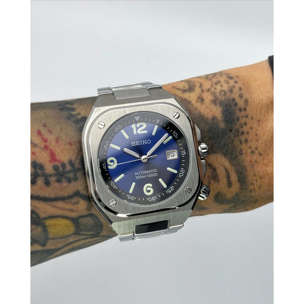 Custom Seiko Mod • Blue BR05 on Bracelet • 42mm